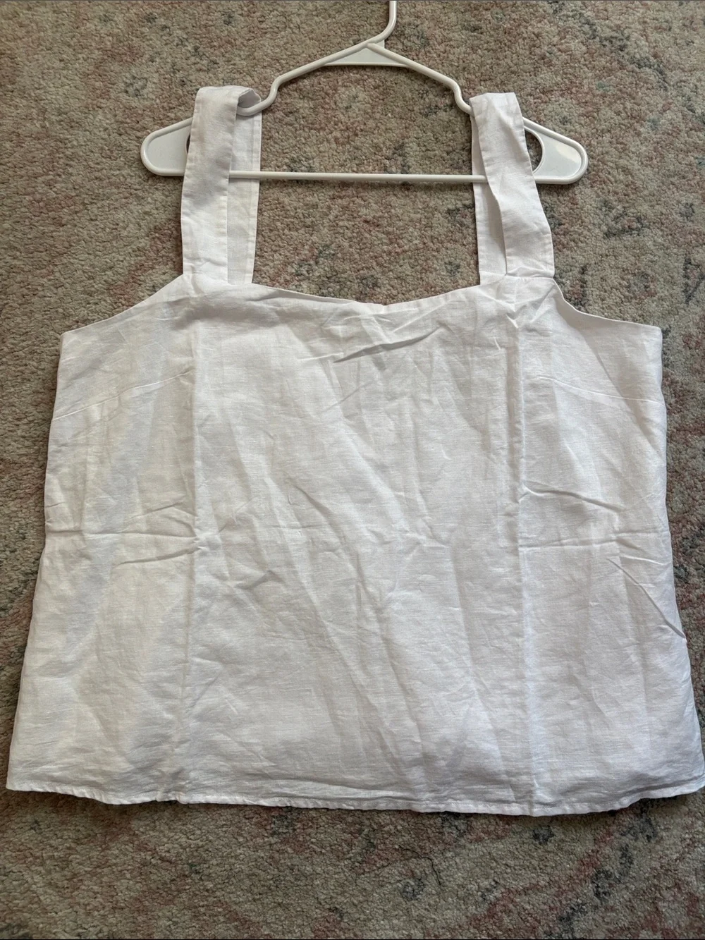 J. Crew White Linen Square Neck Tank NWT size xxl